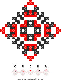 Текстовый украинский орнамент: Олена