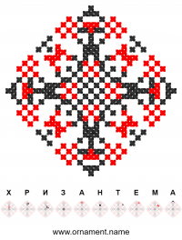 Текстовый украинский орнамент: Хризантема