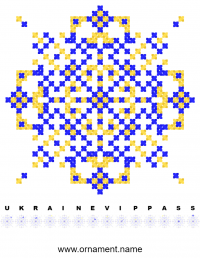 Текстовый украинский орнамент: Ukraine VIP PASS 3