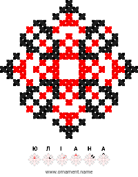 Текстовый украинский орнамент: ЮЛIAНA