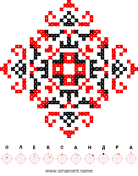 Текстовый украинский орнамент: ОЛЕКСAНДРA