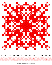Текстовый украинский орнамент: CLAUDIAЕSTHЕR